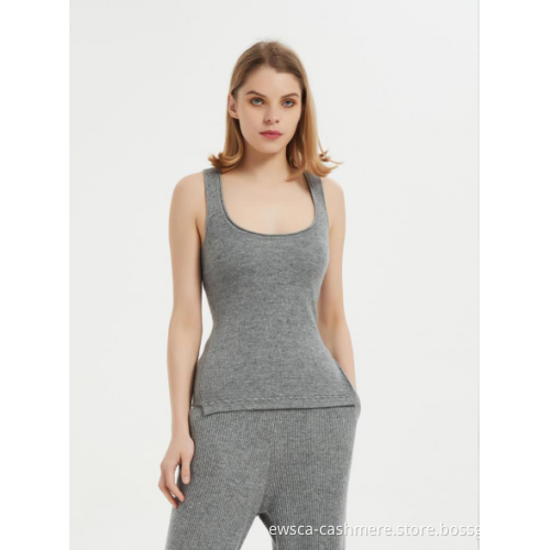 ladies pure cashmere tank top knitwear nightwear